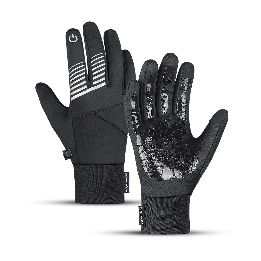 Outdoor new cycling gloves autumn and winter men and women warm touch screen thick cold and windproof ski sports gloves_maomaolike.com