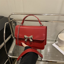 迷你唯美蝴蝶结纯色甜美小方包2025秋季新品洋气链条单肩斜挎包女