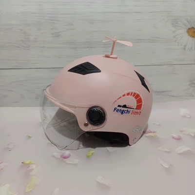 half helmet anti-fall helmet, Motosiklet kaskı (dəbilqə) - harley-style-light-pink-transparent-short-pink-windmill-adult-instrument-sticker