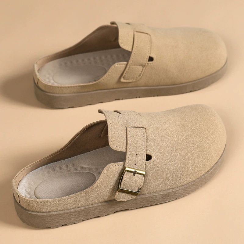 Дядя с длинными ногами новые ботинки Birkenn женские 2025 новые весенние толстые подошвы пробки с головкой полутетаския ботинки Buckenn