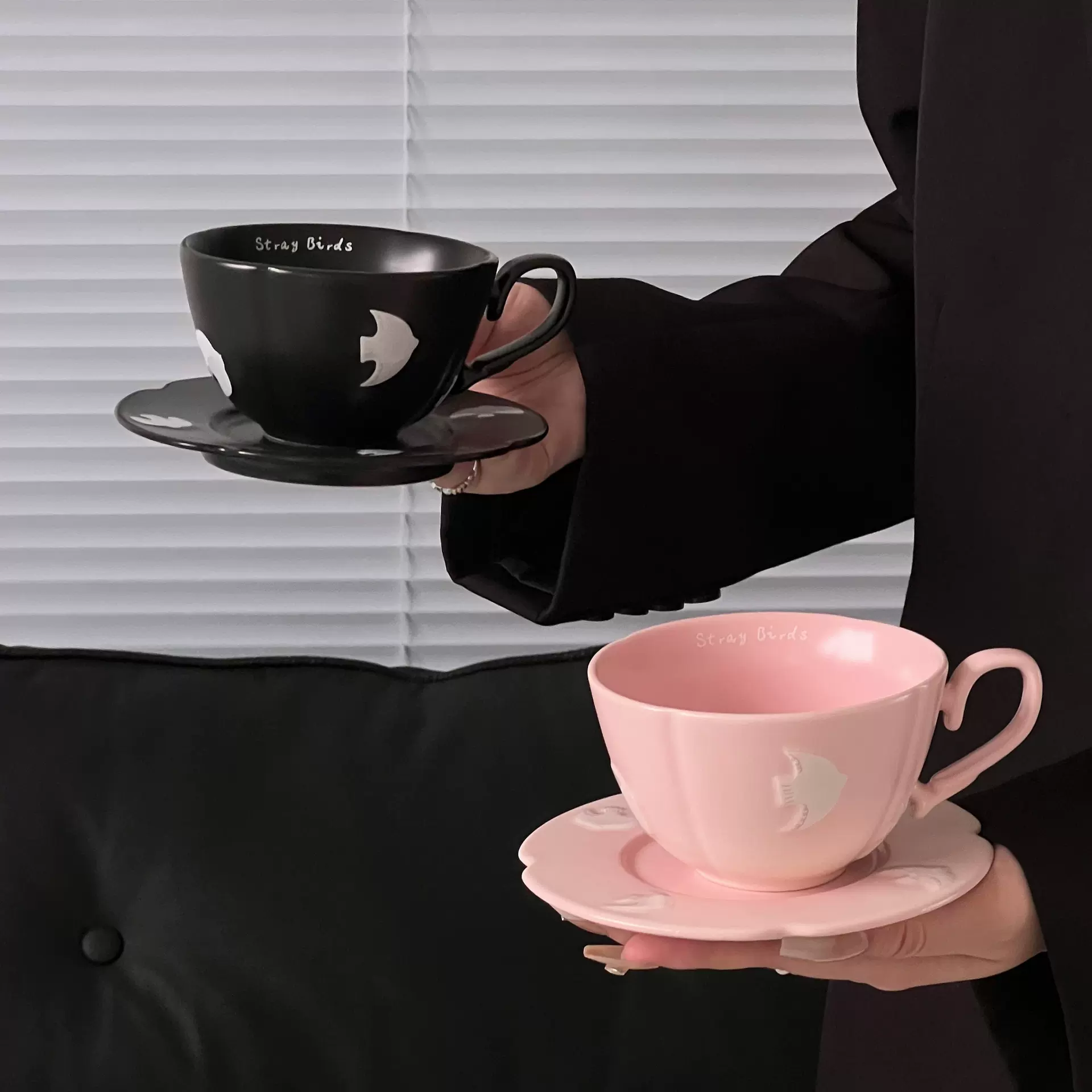 芬兰复古陶瓷餐具咖啡杯欧式现代咖啡杯英式下午茶法式杯碟一套装