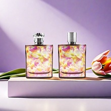 100ml花色多彩奇特玻璃方形香水瓶分装喷雾瓶空瓶可搭配瓶盖