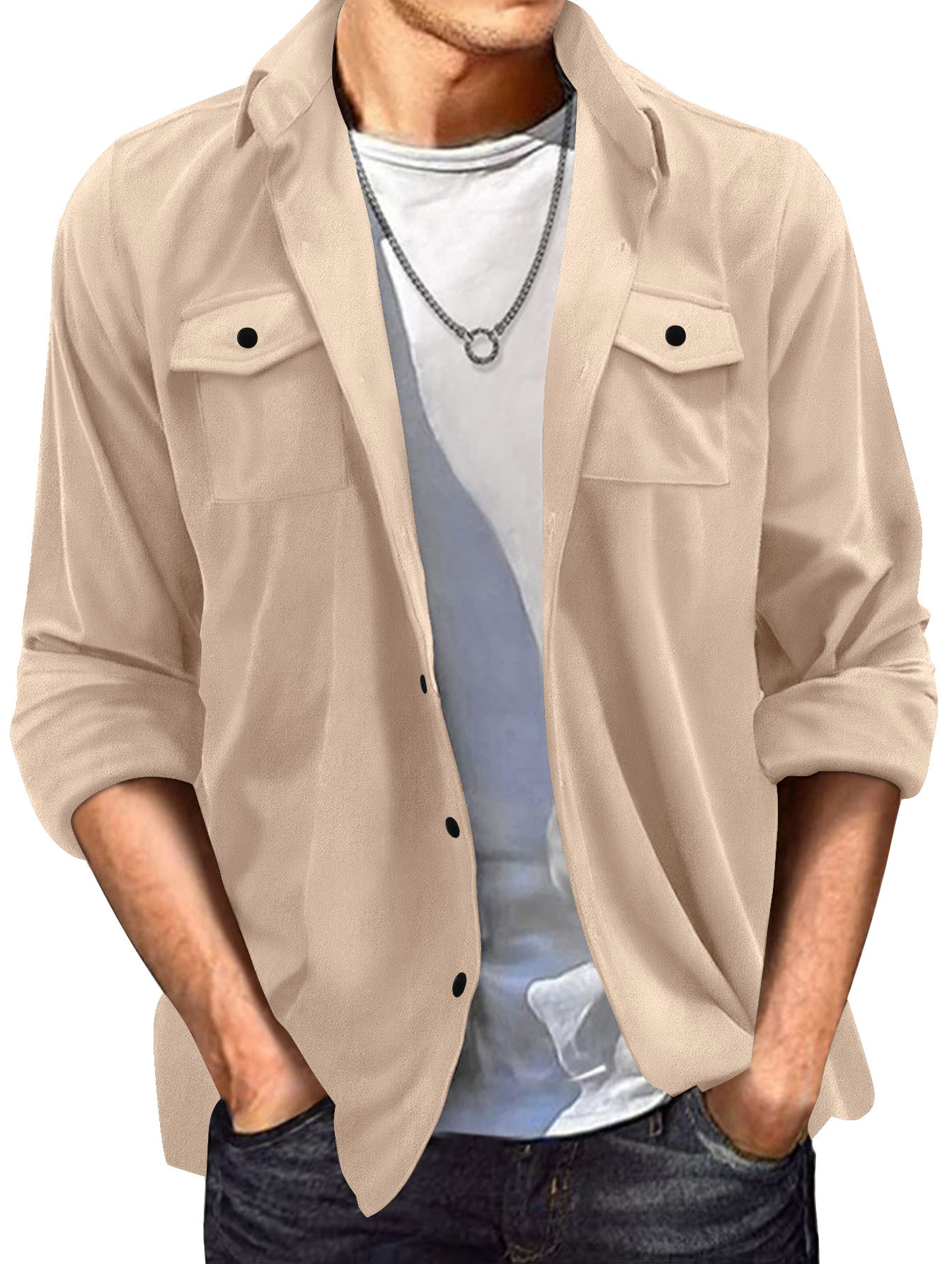 Transfronteriza 2023 Europeo y Americano Amazon chaqueta de gamuza de los hombres de primavera y otoño popular chaqueta suelta casual top