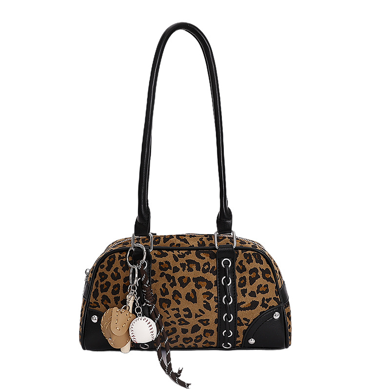 Transfronterizos de seda portátil bolsas de brazo mujeres otoño / invierno 2025 nuevo estilo de moda Boston bolsas de hombro de viaje