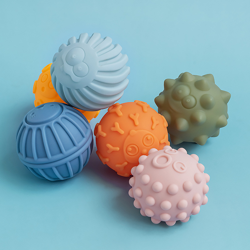 Bola de mano de goma suave bebé juguete masaje percepción pellizco llamado bola táctil traje 3-6 meses bebé mano bola