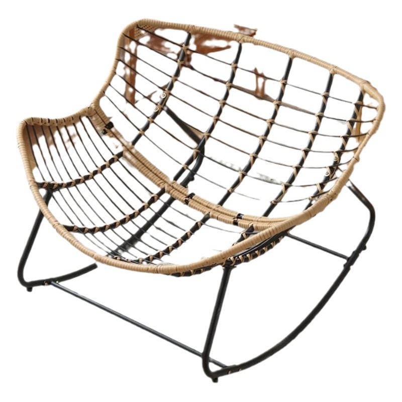 Cross-Border Rattan Bird's Nest Rocking Chair, Home Lazy Rattan Chair, Cloud Rocking Chair, Rattan Chair, Balcony Leisure Chair, Single Chair