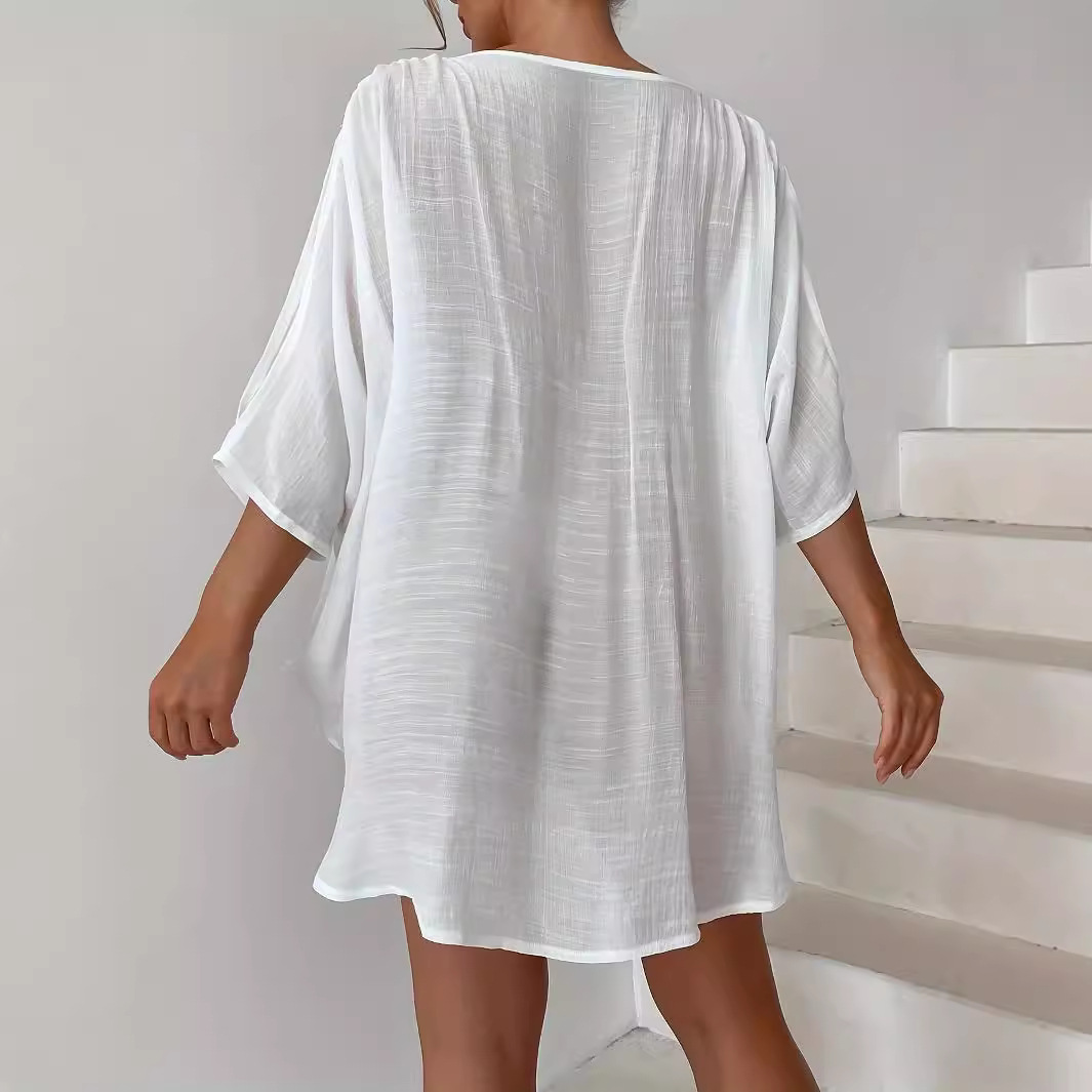 Regular Fit Fit Type Solid Color Pattern Women's Solid Color Vacation Cover Ups