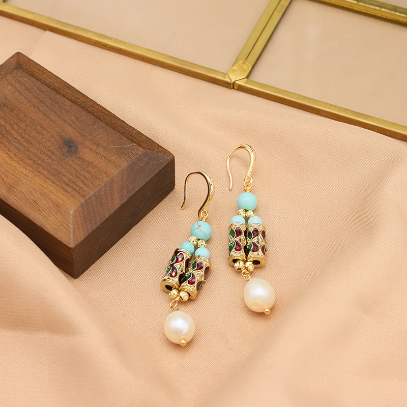 Pendientes de perlas naturales de estilo francés para mujeres 2023 nuevos pendientes de lujo elegantes de alta calidad pendientes de plata pendientes al por mayor
