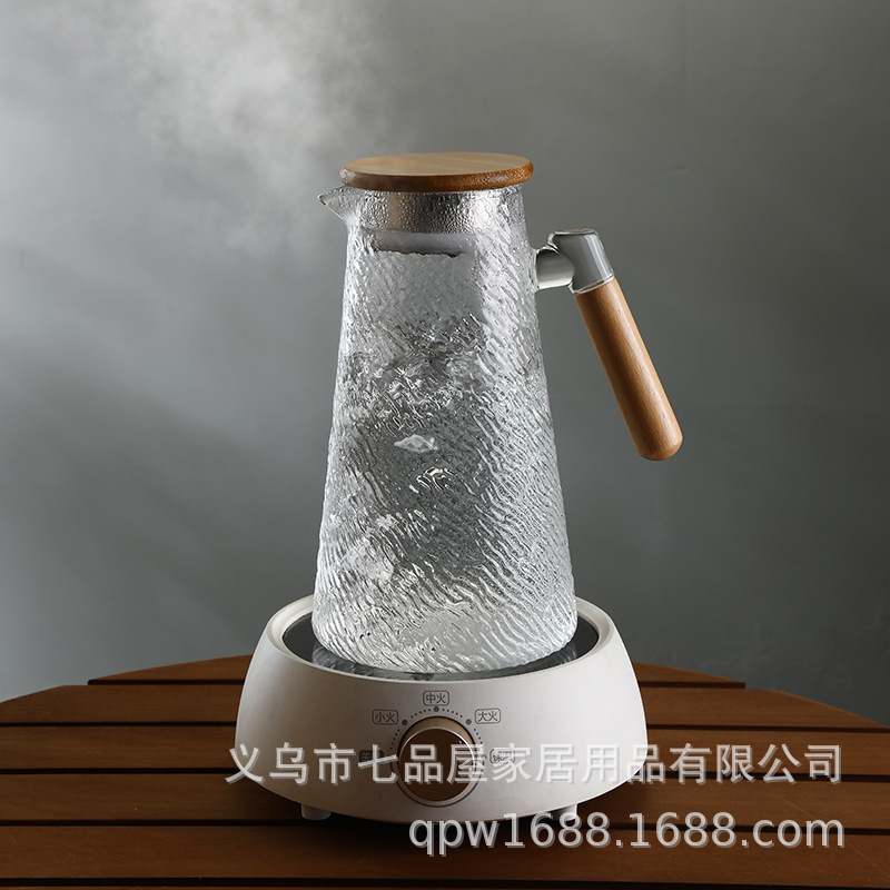 tetera de agua fría, vidrio resistente a altas temperaturas, tetera de té fría de jugo de fruta de gran capacidad, botella de agua hervida, tetera de té doméstica resistente al calor a prueba de explosiones image 3