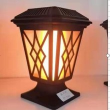 太阳能户外柱头灯E26灯头栅栏柱灯灯具适用于别墅花园公园照明