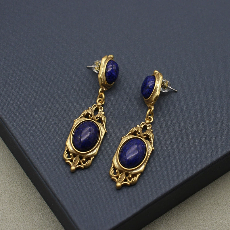  organic earrings, copper blue classic silver needle, european style, silver 925 sample, 24 carat, french style