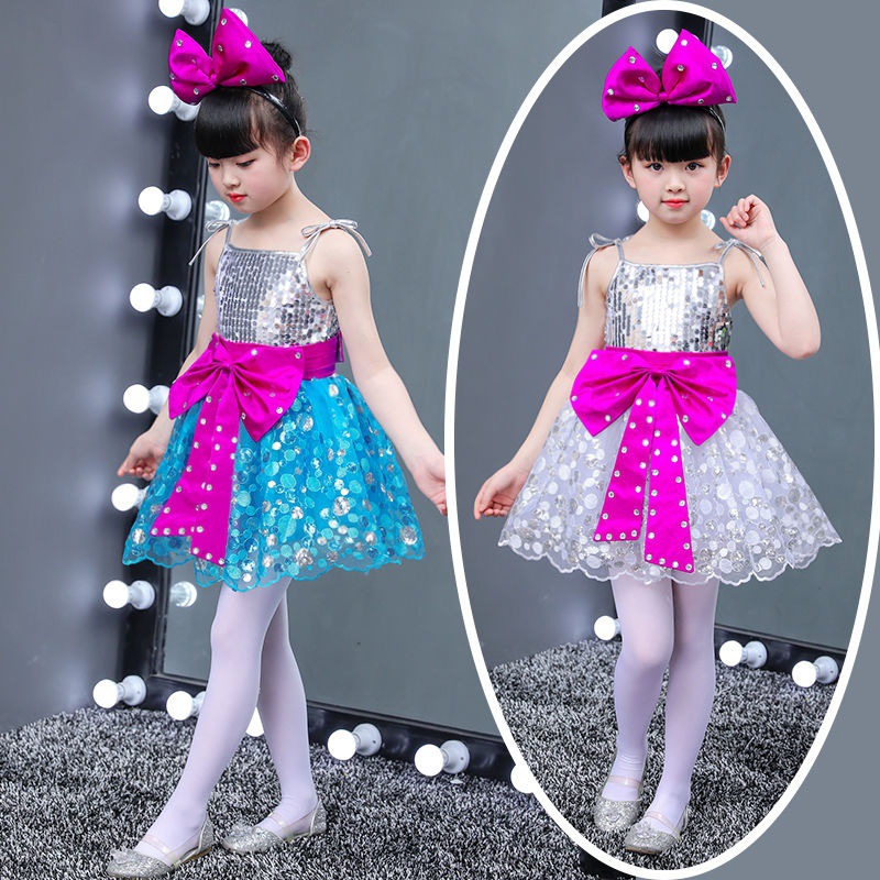 61 children costume Sequins Yarn skirt girl camisole Pompous skirt child dance perform Chorus dress Princess Dress