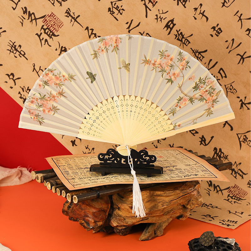 古風扇子扇風機中国風夏漢服チャイナドレス折り畳み扇風機小竹扇風機ダンス扇風機緑|undefined