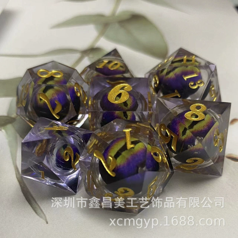 Эксклюзивно доступно за пределами страны для трясущихся глаз DND Dungeons and Dragons TRPG игра поликогольные (многоугольные) творческие кости угловое дерево