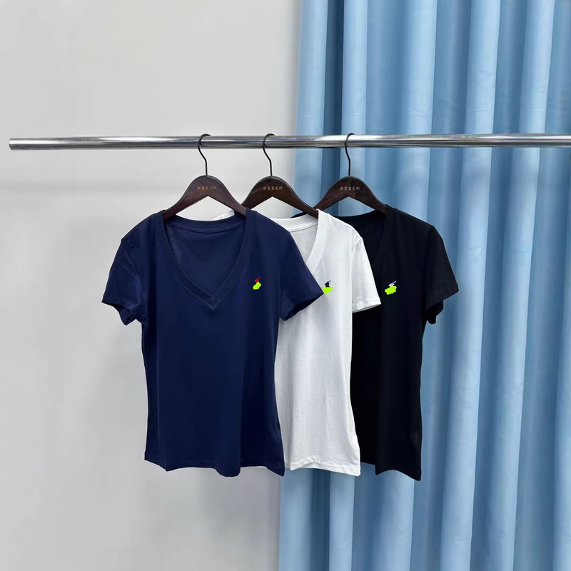 Scan the Qr Code to Purchase Cross-Border Quality Women's Spring and Summer Casual Versatile Simple T-Shirt with Pony Pattern Embroidery, Round Neck, Short Sleeve T-Shirt Scan the Qr Code to Purchase Cross-Border Quality Women's Spring and Summer Casual Versatile Simple T-Shirt with Pony Pattern Embroidery, Round Neck, Short Sleeve T-Shirt