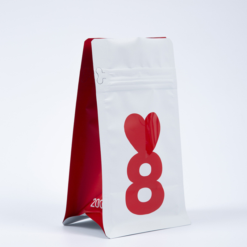 食品包装袋现货 饼干喜糖黑巧克力杏仁片榴莲干八边封自立包装袋