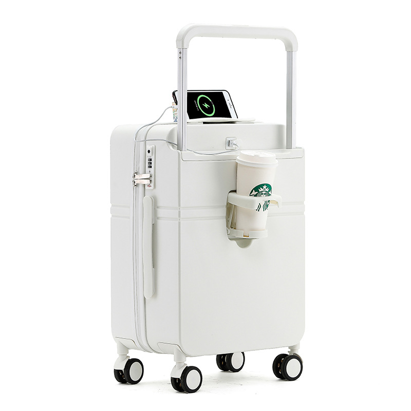 Nueva caja de la carretilla del equipaje de las mujeres bolsa de cosméticos caja de la carretilla de 20 pulgadas maleta contraseña caso traje