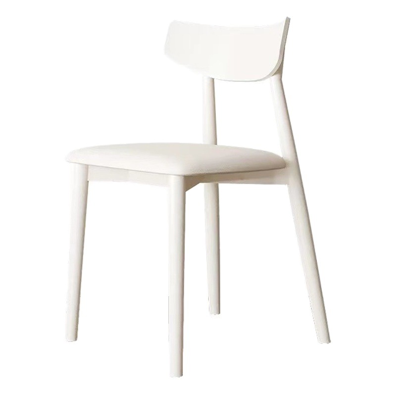 Sillas de comedor de madera maciza minimalistas modernas viento crema blanco nórdico cera de madera acolchada sillas de comedor hogar dormitorio arte