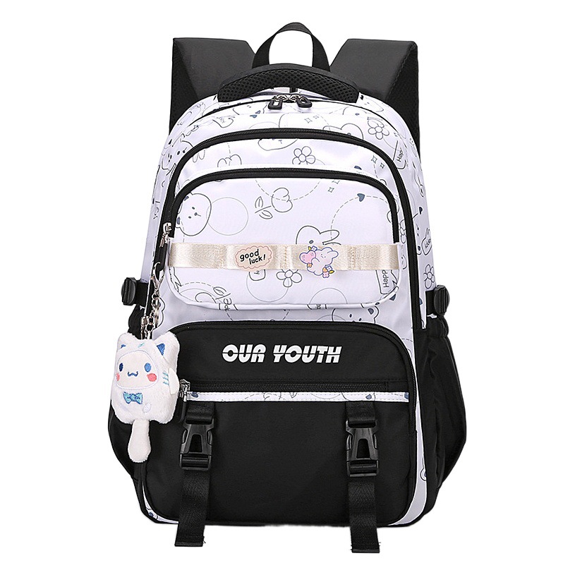 JLD DE ALTO aspecto lindo mochila niñas ligero ins estilo estudiante universitario mochila de gran capacidad mochila de lana de reducción de carga