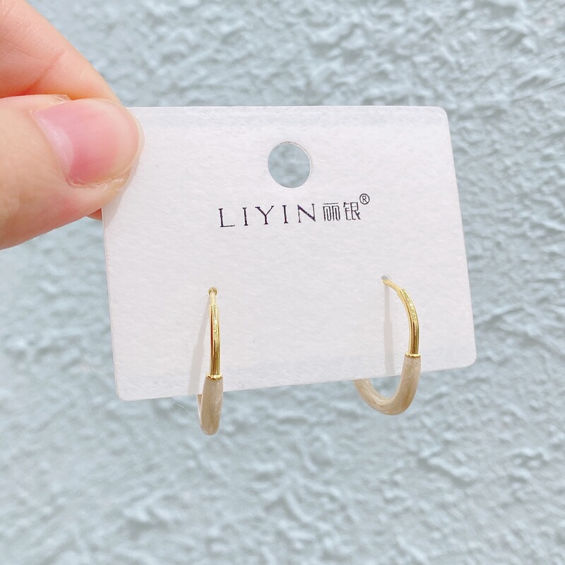 Liyin/Libeliying ドーパミンドロップ釉薬ペイントイヤリングニッチ春夏甘くて絶妙な s925 シルバー針イヤリング|undefined