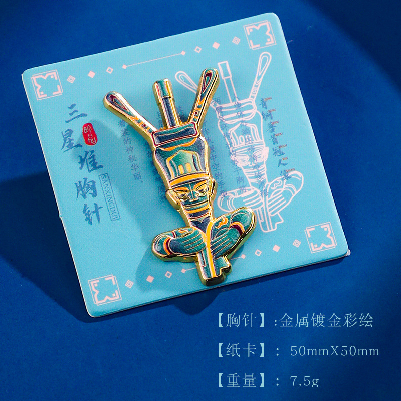 배지 (Sanxingdui)-청동 짐승 최초의 크라운 초상화