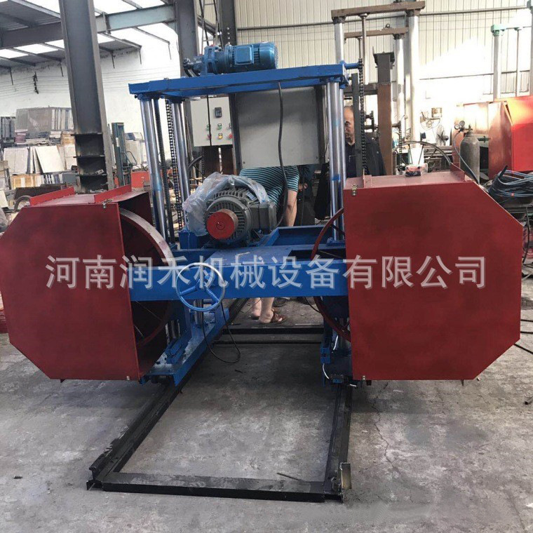 卧式龙门带锯机全自动数控圆木方木开料机家具厂木工带锯机推台锯