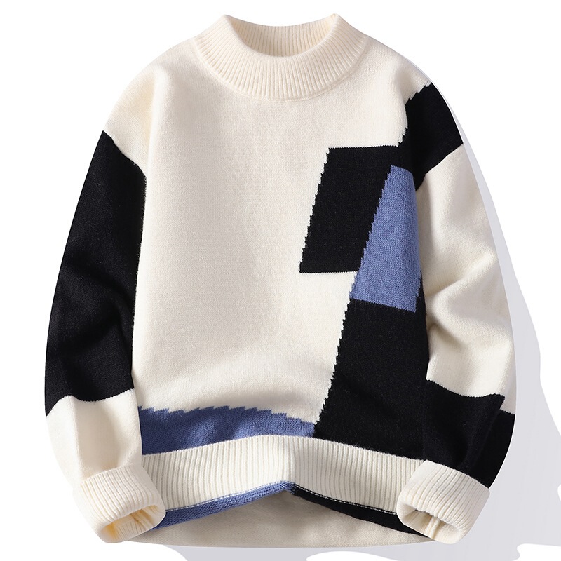 Cc Home--5593--P45--2025 Autumn New Fashion Trendy Round Neck Sweater Men-Group File Wave 29