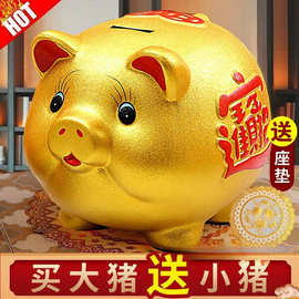 存钱罐儿童储蓄罐小猪金钱猪只进不出新款储钱可存取摆件传统玩具