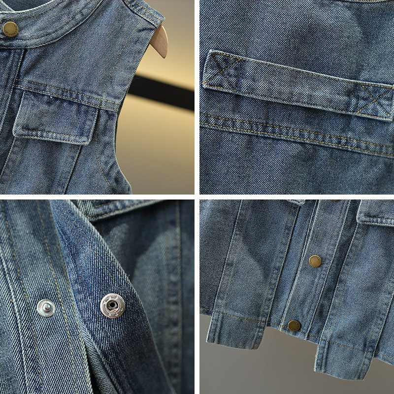 7725 Traje de primavera para niños 2025 Nuevo chaleco de mezclilla para niños Traje de tres piezas para bebés Primavera y otoño Ropa coreana Tendencia