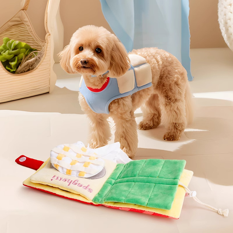 Perros de mascotas libros de comida cachorro juguetes sonidos papel olfato rompecabezas artefactos mágicos juguetes de mascotas al por mayor