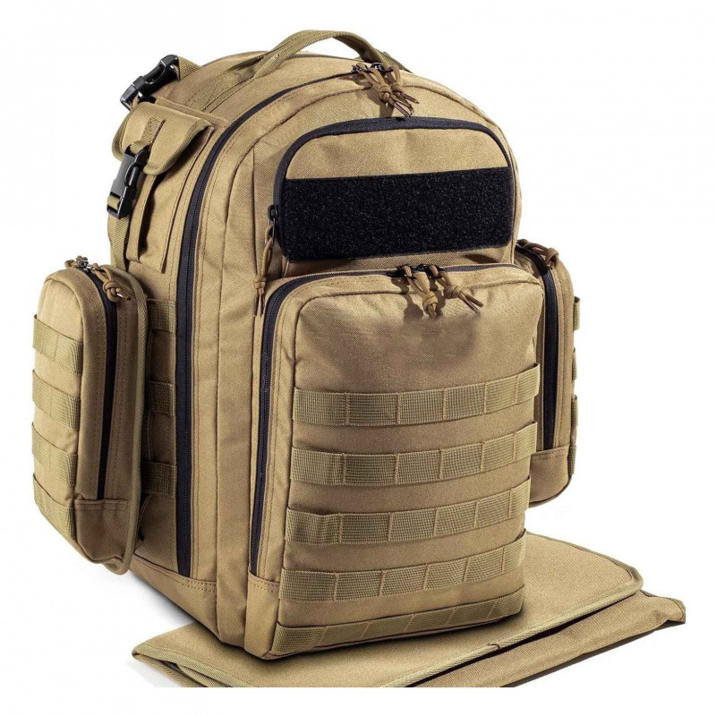Nuevas tácticas de comercio electrónico transfronterizo para hombres mochila de pañales multifuncional, mochila de diseño cómodo a prueba de agua de gran capacidad