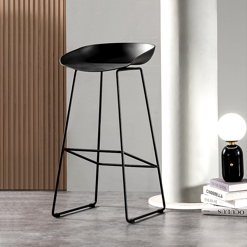 Silla de Bar nórdica moderna silla de Bar de plástico minimalista pierna reforzada ocio barra clara recepción Cafe silla alta