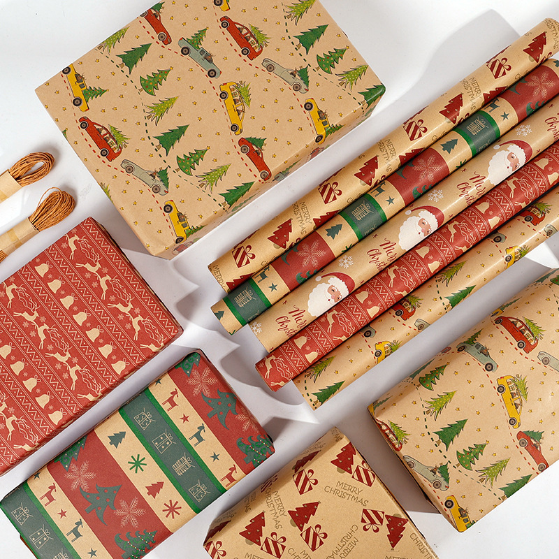 Amazon ロールクリスマス包装紙大型クラフト紙クリスマスツリー DIY 手作り紙ホリデーギフト紙|undefined