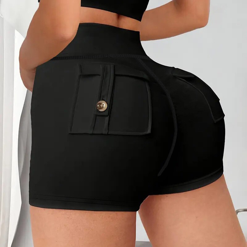 Yoga Shorts with Pockets, High-End Style, Summer Fashion Yoga Wear with Back Pocket