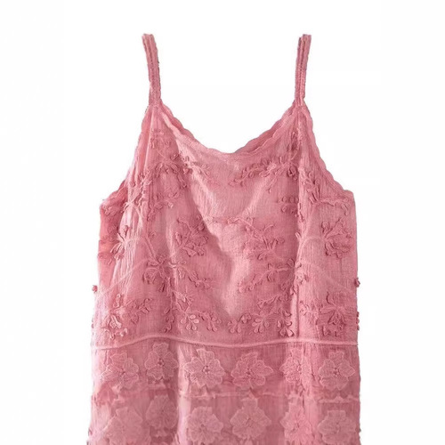 French lace openwork embroidery floral gorgeous small strapless camisole women's summer new loose unique sleeveless top