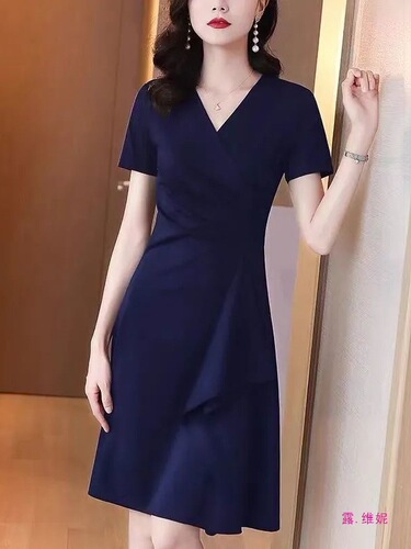2025 new style dress, women's collared dress, women's summer waist, slim dress, women