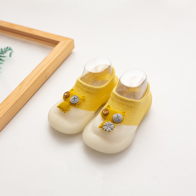 Zapatos de algodón recién nacidos de dibujos animados para gatos, zapatos de silicona para niños, zapatos para bebés, calcetines suaves, zapatos para bebés