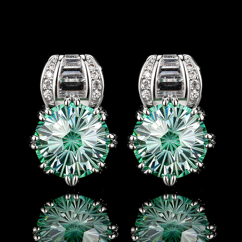 Jewelry Earrings Accessories Fireworks Cut Rose Red Orchid Green Women's Fashion Light Luxury Versatile Fresh Wholesale