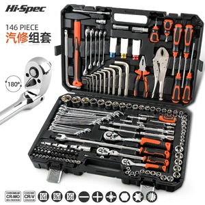 Hi-Spec 146PC 1/4quot;3/8quot;#39;&1/2quot;Набор инструментов для ремонта автомобилей, многоцелевой комбинированный инструмент для ремонта домашних машин