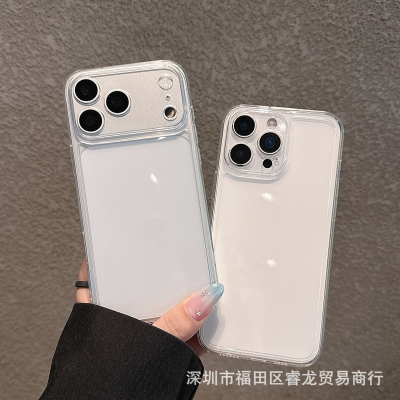 Suitable for Apple 18pm phone case iphone18promax protective cover with groove resin diy material case 17