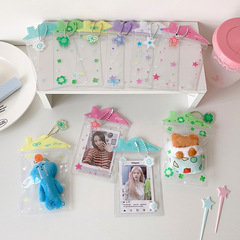 Hisocuteかわいい小さな家の透明な公の子包学生が外出している防塵散歩人形のストラップのカードケースの小銭入れ