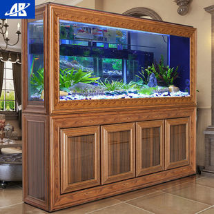 Chinoiserie Ecological Floor Aquarium Home Living Room Large Partition Screen Free Water Change New Bottom Filter