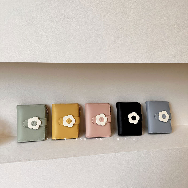 2023 new flower large capacity INS wallet Lady student solid color simple without LOGO large quantity in stock