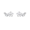 Earrings, silver 925 sample, flowered, 2023 collection, light luxury style