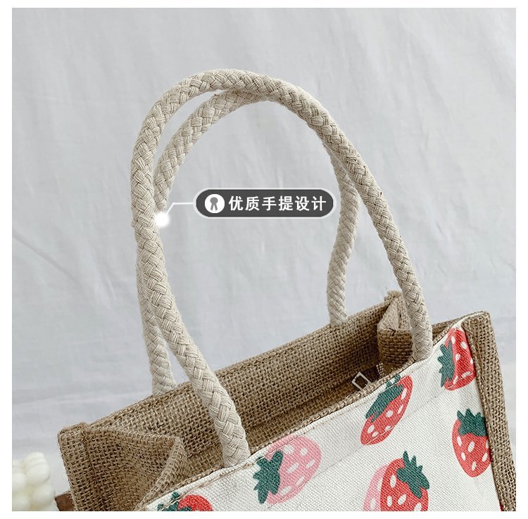 A new 2024 Korean-style cotton, linen and canvas woven small bag for women, simple, fashionable and casual college student handbag Item Picture