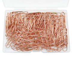 Office stationery rose gold and silver color paper clips 200 pieces/box binding stationery notebook clips folders