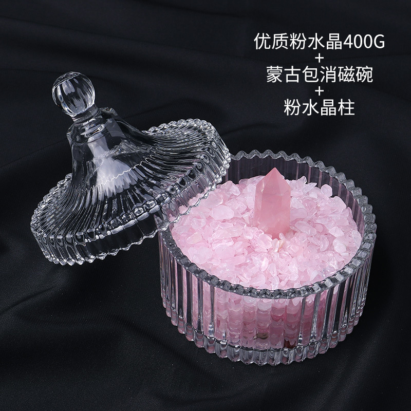 cristal natural piedra triturada desmagnetizante cuenco pulsera desmagnetizante energético cuenco de purificación para atraer la riqueza y el tesoro caja de almacenamiento utensilios adornos