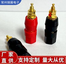 M5纯铜单个六角接线柱 香蕉插座黄铜镀金音箱接线柱 尾部带4mm插