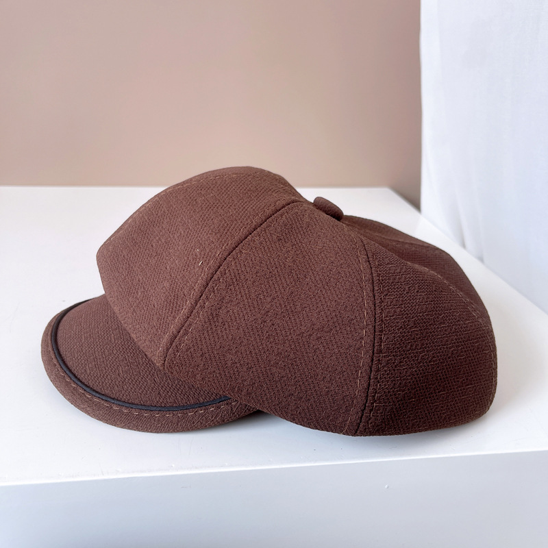 Women's Simple Style Lines Wide Eaves Beret Hat display picture 7