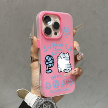 果冻二合一纯色无边框挂绳苹果手机保护套16promax手机保护套潮流